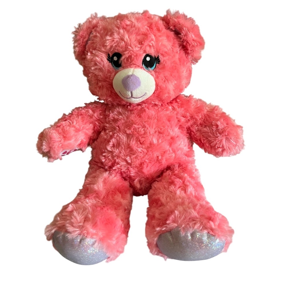 Build‎ A Bear Workshop Pink Sparkle Paw Teddy Bear Plush Stuffed Animal